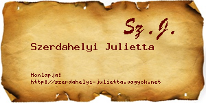 Szerdahelyi Julietta névjegykártya